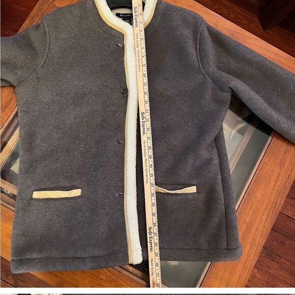 NEW Denim & Company Large Winter Coat Jacket 2 Pockets Fuzzy Button Turquose - Picture 12 of 15